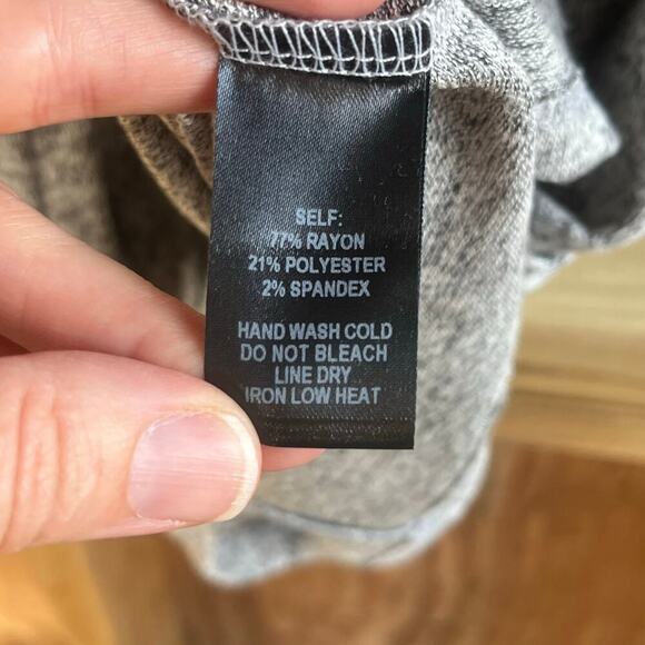 Lulus Heathered Grey Knotted Front Long Sleeve Dress Size S. NEW - Picture 10 of 10